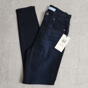 7 For All Mankind Jeans Womens 24 Stretch High Waist Ankle Skinny Dark Denim